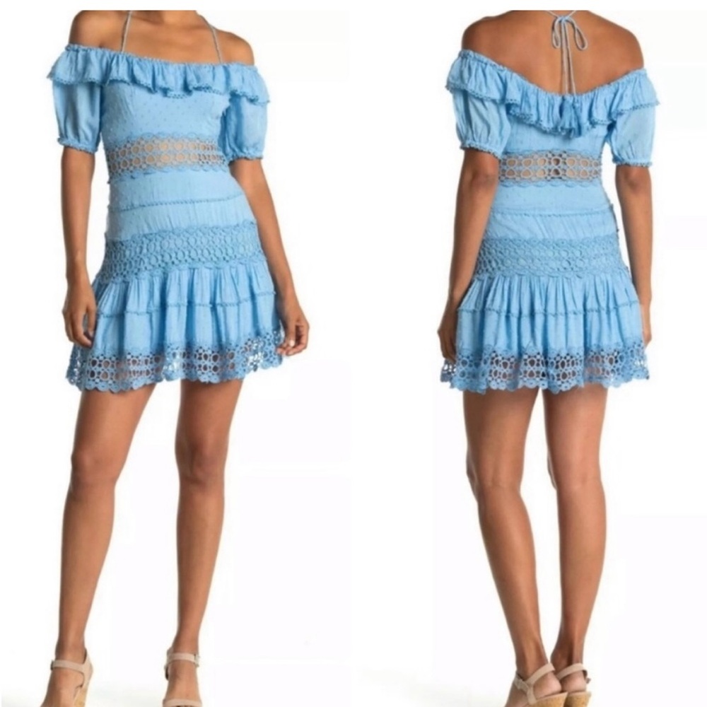 Free People Cruel Intentions Crochet Mini Dress blue Size 2 Small